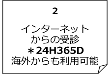インターネットからの受診*24H365D海外からも利用可能